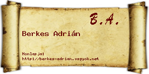Berkes Adrián névjegykártya